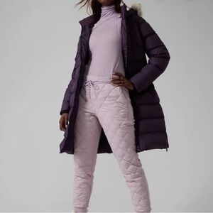 Athleta Apres Ski Down Jogger Pants, Shasta Purple Size 10 NWOT